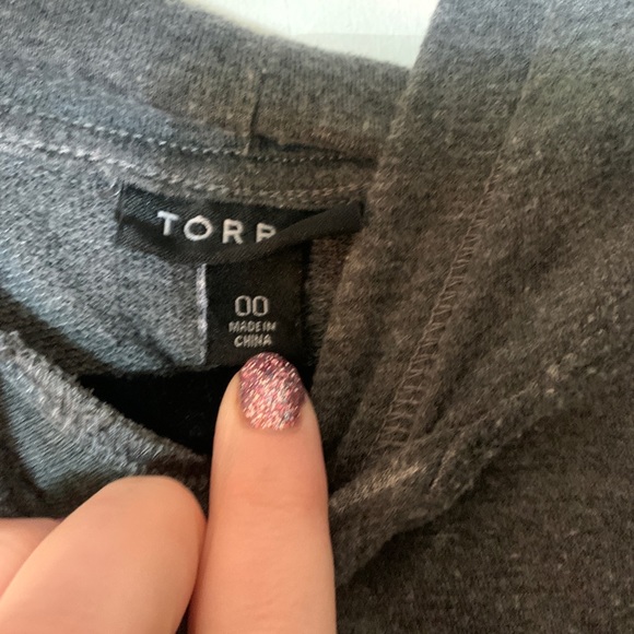 Torrid Size 00 French Terry Button Tunic Hoodie Gray - Picture 4 of 9